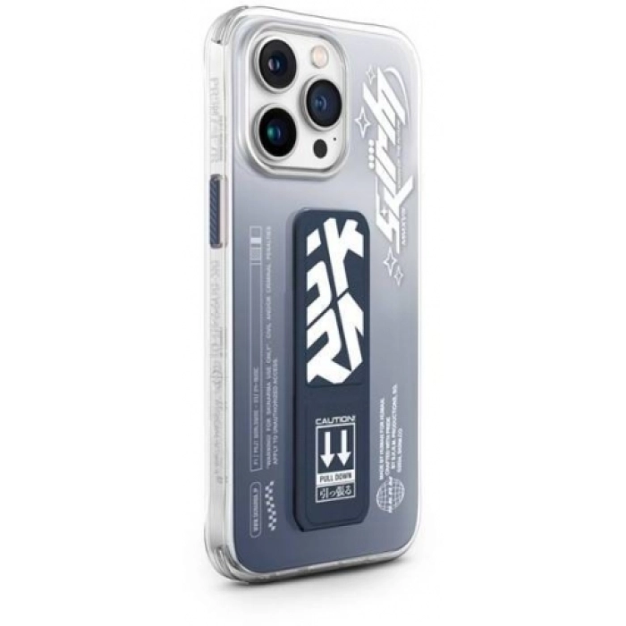 Apple iPhone 15 Pro Max Kılıf SkinArma Şeffaf Renk Geçişli Airbag Tasarımlı Standlı Cosmo Kapak - Mavi