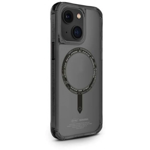 Apple iPhone 15 Kılıf SkinArma Şeffaf Airbag Tasarımlı Magsafe Şarj Özellikli Saido Kapak - Siyah