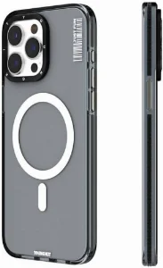 Apple iPhone 15 Pro Max Kılıf Magsafe Şarj Özellikli YoungKit Crystal Color Serisi Kapak - Siyah