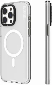 Apple iPhone 15 Pro Max Kılıf Magsafe Şarj Özellikli YoungKit Crystal Color Serisi Kapak - Beyaz