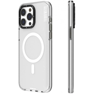 Apple iPhone 15 Pro Max Kılıf Magsafe Şarj Özellikli YoungKit Crystal Color Serisi Kapak - Beyaz