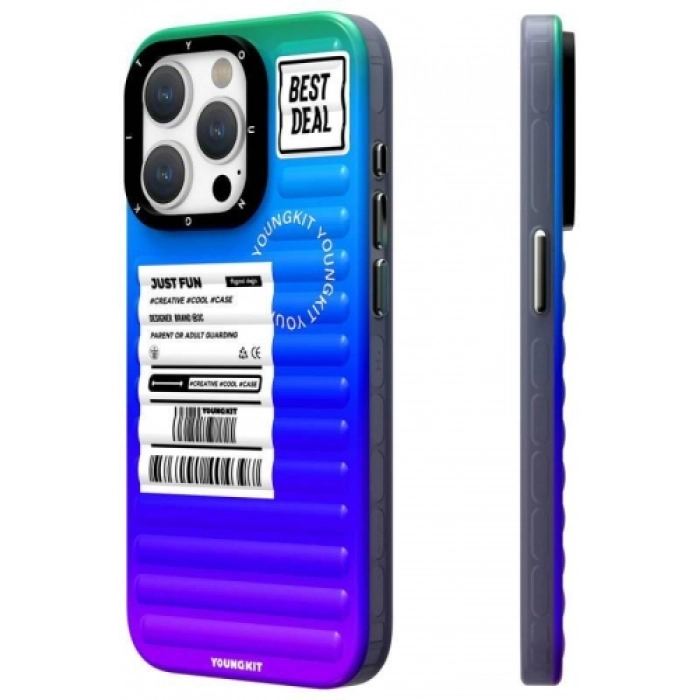 Apple iPhone 15 Pro Max Kılıf YoungKit The Secret Color Serisi Kapak - Mavi