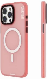 Apple iPhone 15 Pro Max Kılıf Magsafe Şarj Özellikli Youngkit Colored Sand Serisi Kapak - Pembe