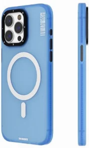 Apple iPhone 15 Pro Max Kılıf Magsafe Şarj Özellikli Youngkit Colored Sand Serisi Kapak - Mavi