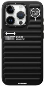 Apple iPhone 15 Pro Max Kılıf Mat Renkli Tasarım YoungKit Original Serisi Kapak - Siyah