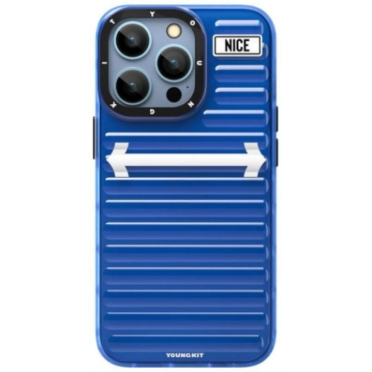 Apple iPhone 15 Pro Max Kılıf YoungKit Luggage FireFly Serisi Kapak - Mavi