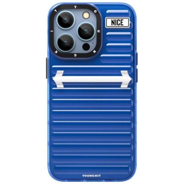 Apple iPhone 15 Pro Max Kılıf YoungKit Luggage FireFly Serisi Kapak - Mavi
