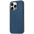 Apple iPhone 15 Pro Kılıf Zore PU Suni Deri Mimoza Kapak - Mavi