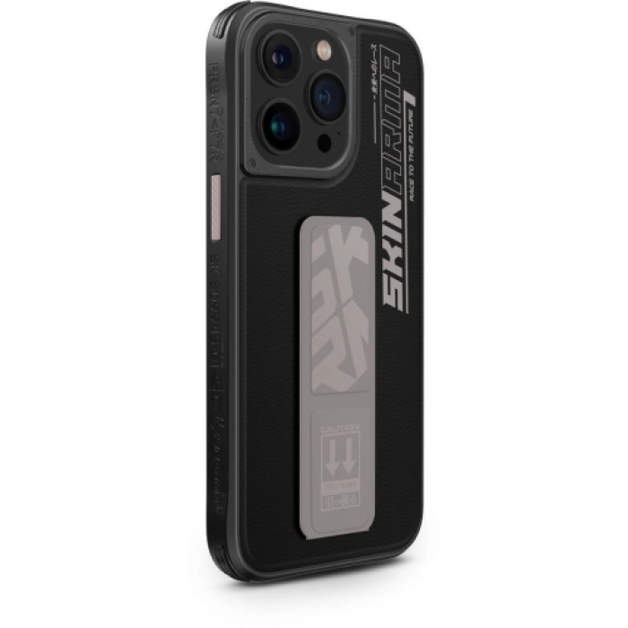 Apple iPhone 15 Pro Max Kılıf SkinArma Standlı Deri Görünümlü Slate Kapak - Gri