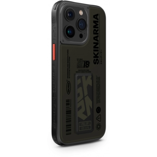 Apple iPhone 15 Pro Max Kılıf SkinArma Desenli Airbag Tasarımlı Standlı Spunk Kapak - Koyu Yeşil