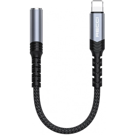 Recci RDS-A23 3.5mm to Lightning Audio Kablo - Gri