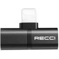 Recci RDS-A05 Lightning 2in1 Şarj ve Ses Adaptörü - Siyah
