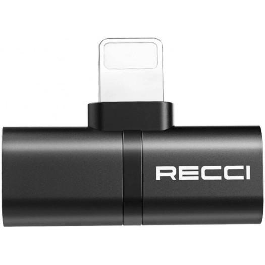 Recci RDS-A05 Lightning 2in1 Şarj ve Ses Adaptörü - Siyah