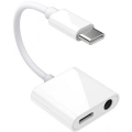 Recci RDS-A02 Type-C 2in1 Şarj ve Ses Adaptörü - Beyaz