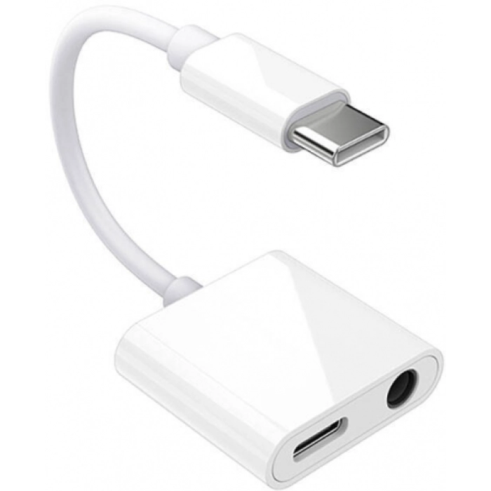 Recci RDS-A02 Type-C 2in1 Şarj ve Ses Adaptörü - Beyaz