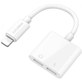 Recci RDS-A01 Lightning 2in1 Şarj ve Ses Adaptörü - Beyaz