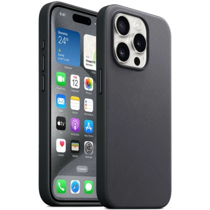 Apple iPhone 15 Pro Max Kılıf Zore Mikro Fiber Optimal Kapak - Siyah