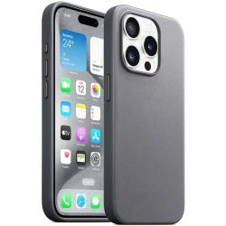 Apple iPhone 15 Pro Kılıf Zore Mikro Fiber Optimal Kapak - Gri