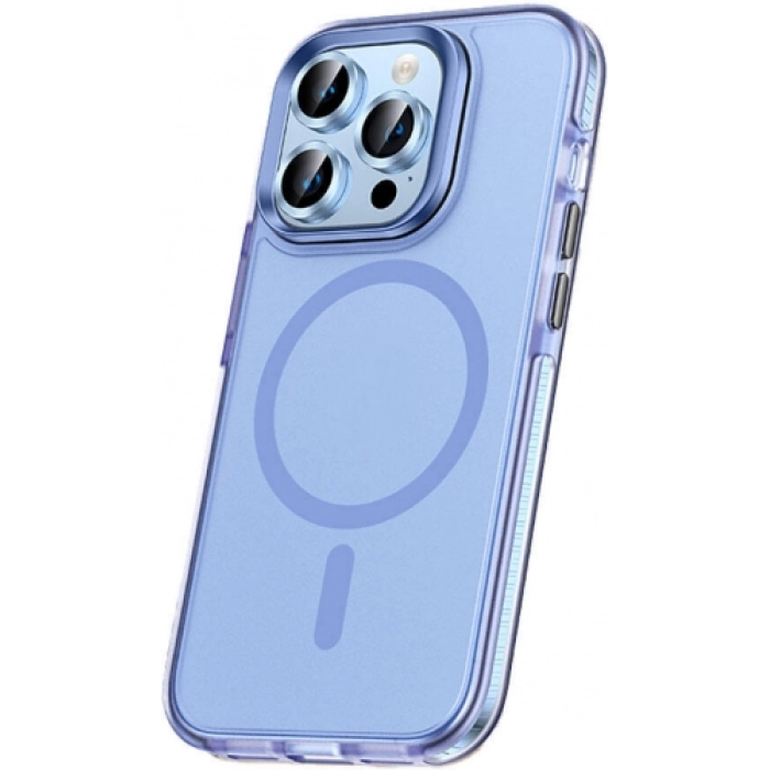 Apple iPhone 15 Pro Kılıf Airbagli Magsafe Wireless Şarj Özellikli Zore Klaptika Kapak - Mavi