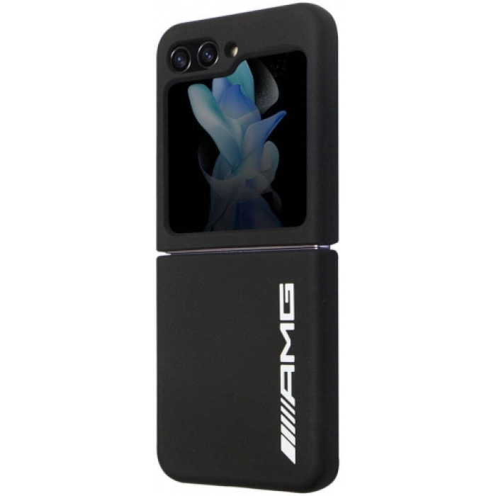 Galaxy Z Flip 5 Kılıf AMG Magsafe Şarj Özellikli Büyük Logo Dizayn Orjinal Lisanslı Kapak - Siyah