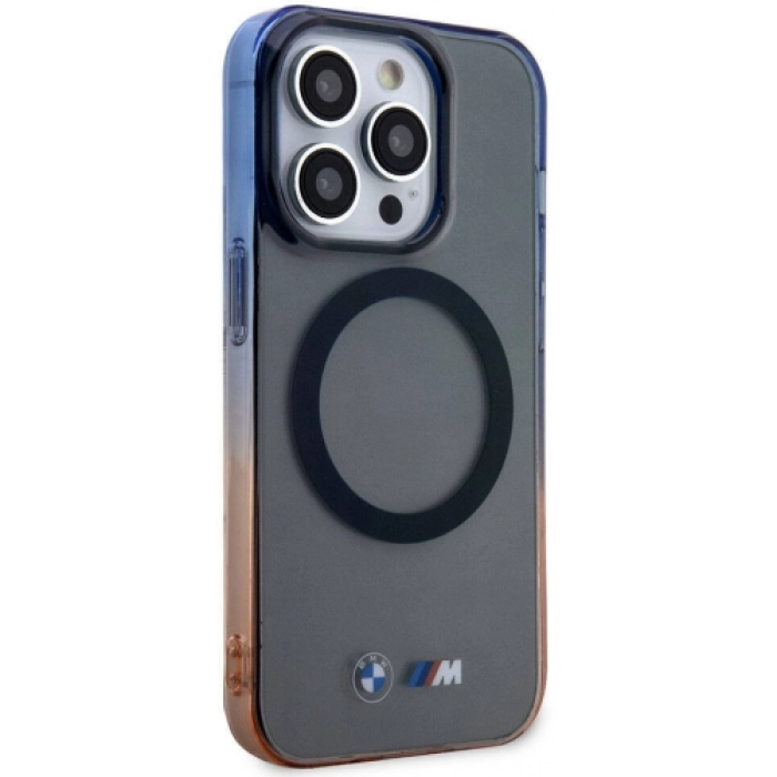 Apple iPhone 15 Pro Max Kılıf BMW Magsafe Şarj Özellikli Transparan Renkli Çerçeveli Orjinal Lisanslı Kapak - Gri