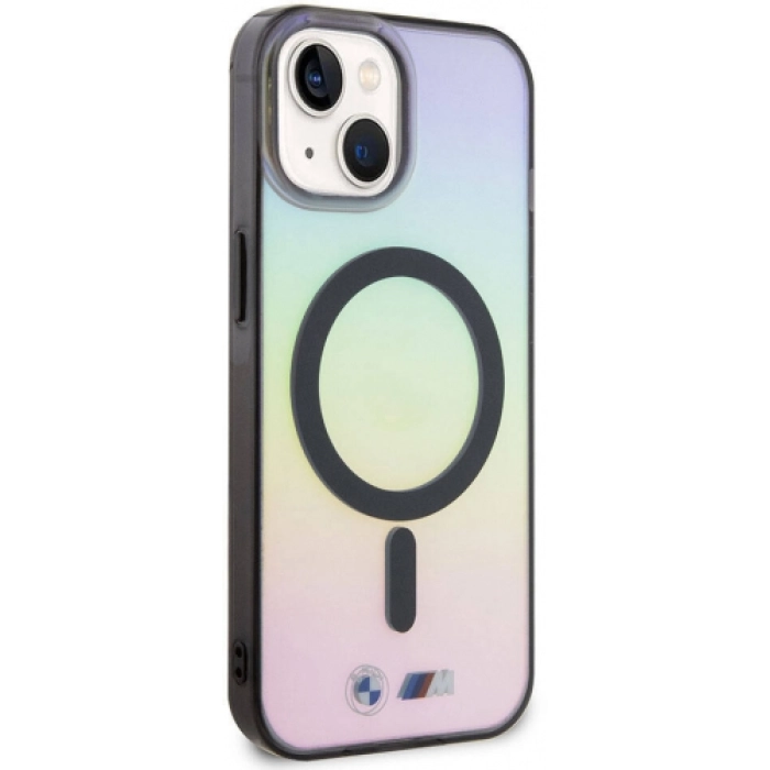 Apple iPhone 15 Kılıf BMW Magsafe Şarj Özellikli Transparan Renk Geçişli Iridescent Orjinal Lisanslı Kapak - Karışık