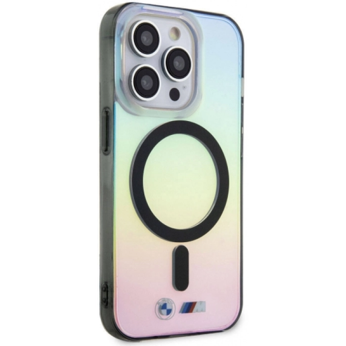 Apple iPhone 15 Pro Kılıf BMW Magsafe Şarj Özellikli Transparan Renk Geçişli Iridescent Orjinal Lisanslı Kapak - Karışık