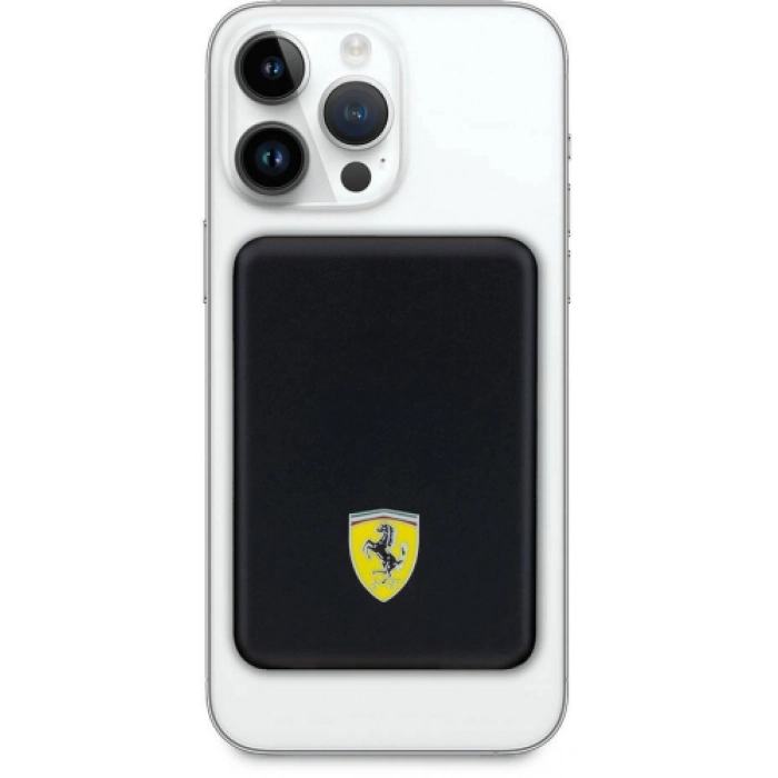 Ferrari Led Işıklı Göstergeli Magsafe Magnetik Orjinal Lisanslı Powerbank 5000 Mah - Siyah