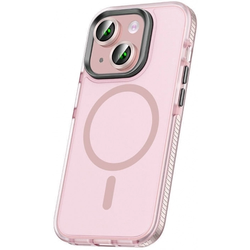 Apple iPhone 15 Kılıf Airbagli Magsafe Wireless Şarj Özellikli Zore Klaptika Kapak - Pembe