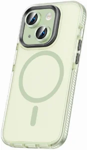 Apple iPhone 15 Kılıf Airbagli Magsafe Wireless Şarj Özellikli Zore Klaptika Kapak - Yeşil