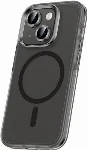 Apple iPhone 15 Kılıf Airbagli Magsafe Wireless Şarj Özellikli Zore Klaptika Kapak - Siyah