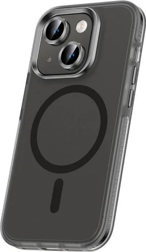 Apple iPhone 15 Plus Kılıf Airbagli Magsafe Wireless Şarj Özellikli Zore Klaptika Kapak - Siyah