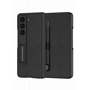 Galaxy Z Fold 5 Kılıf Zore Kalem Bölmeli Droga Kapak - Siyah