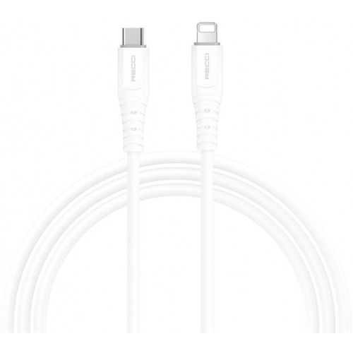 Recci RTC-P09CL Silicone Serisi 20W Hızlı Şarj Özellikli Type-C To Lightning PD Kablo 1.5M - Beyaz