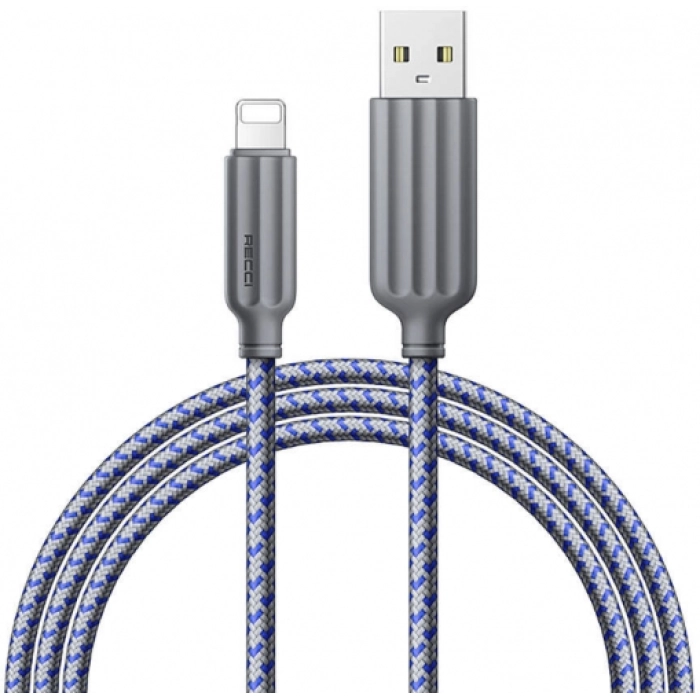 Recci RTC-N23L 2.4A Hızlı Şarj Özellikli Lightning to USB-A Kablo 1M - Gri