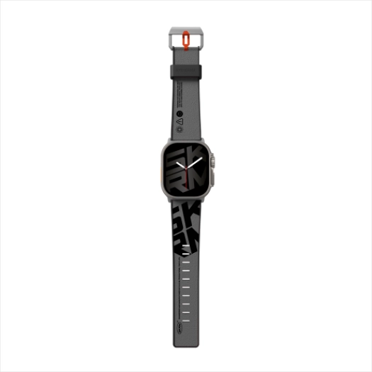 Apple Watch Ultra 49mm SkinArma Spunk Serisi PU Deri Kordon - Gri