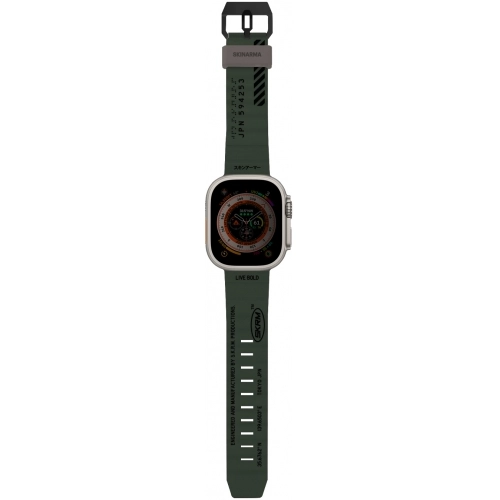 Apple Watch Ultra 49mm SkinArma Shokku Silikon Kordon - Dark Olive
