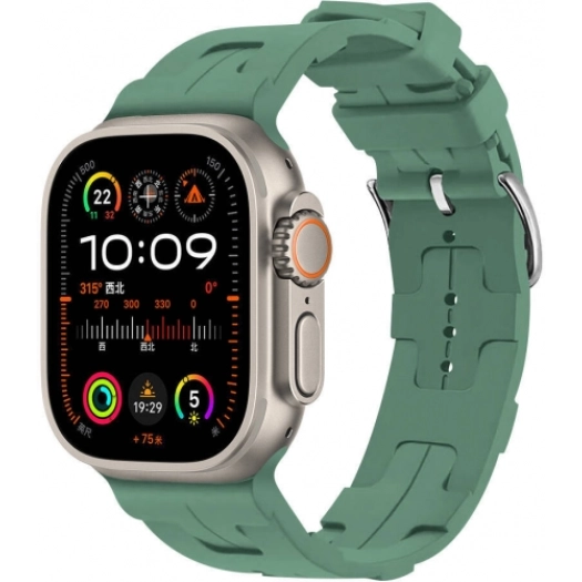 Apple Watch Ultra 49mm KRD-92 Silikon Kordon - Petrol Yeşil