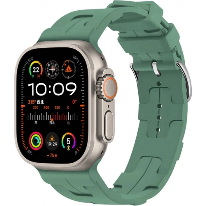 Apple Watch Ultra 49mm KRD-92 Silikon Kordon - Petrol Yeşil
