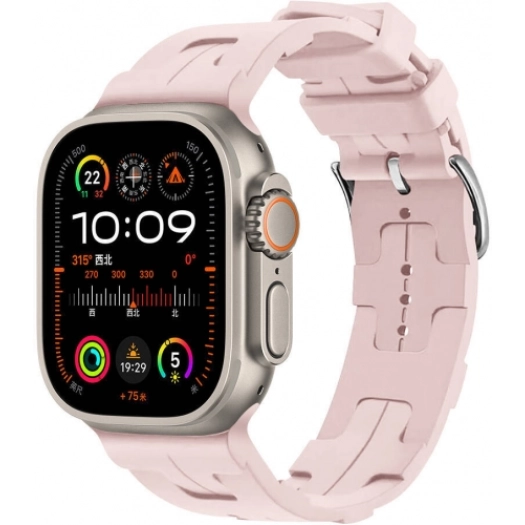 Apple Watch Ultra 49mm KRD-92 Silikon Kordon - Pembe Açık