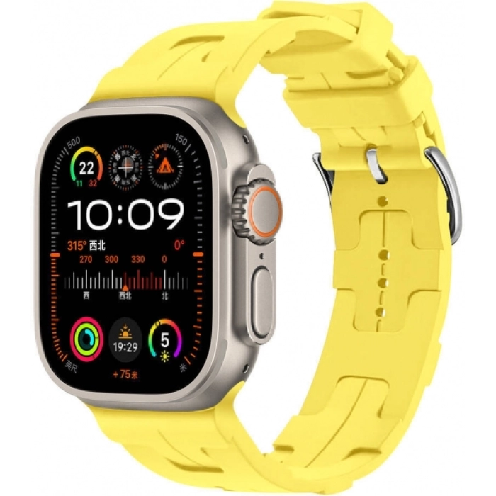 Apple Watch Ultra 49mm KRD-92 Silikon Kordon - Sarı
