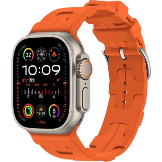 Apple Watch Ultra 49mm KRD-92 Silikon Kordon - Turuncu