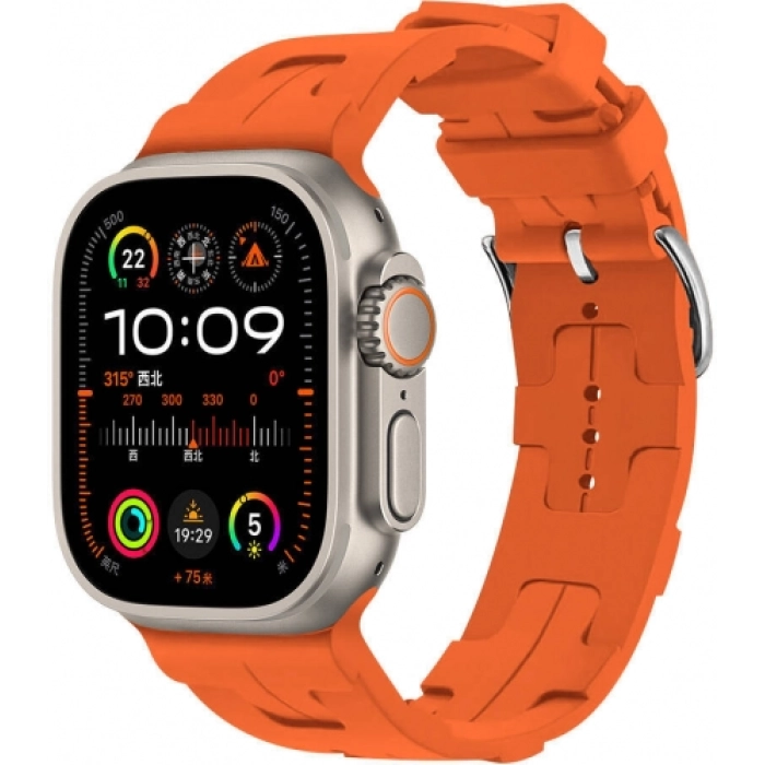 Apple Watch Ultra 49mm KRD-92 Silikon Kordon - Turuncu