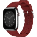 Apple Watch 7 45mm KRD-92 Silikon Kordon - Koyu Kırmızı