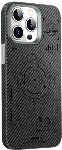 Apple iPhone 15 Pro Max (6.7) Kılıf Wiwu HHX-016 Karbon Fiber 600D Mars Kevlar Kapak - Siyah