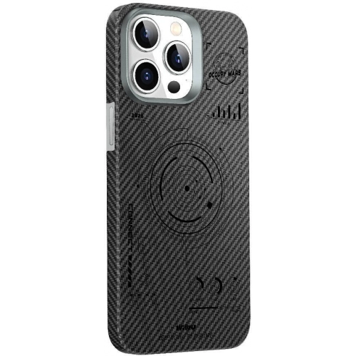 Apple iPhone 15 Pro Max (6.7) Kılıf Wiwu HHX-016 Karbon Fiber 600D Mars Kevlar Kapak - Siyah