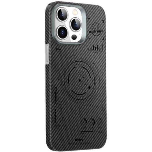 Apple iPhone 15 Pro Max (6.7) Kılıf Wiwu HHX-016 Karbon Fiber 600D Mars Kevlar Kapak - Siyah