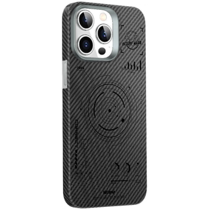 Apple iPhone 15 Pro Max (6.7) Kılıf Wiwu HHX-016 Karbon Fiber 600D Mars Kevlar Kapak - Siyah