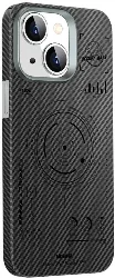 Apple iPhone 15 (6.1) Kılıf Wiwu HHX-016 Karbon Fiber 600D Mars Kevlar Kapak - Siyah
