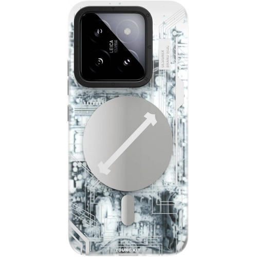 Xiaomi Mi 14 Kılıf Magsafe Şarj Özellikli YoungKit Technology Serisi Kapak - Beyaz